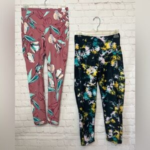 TWO Pairs of Size Small Printed Activewear Leggings